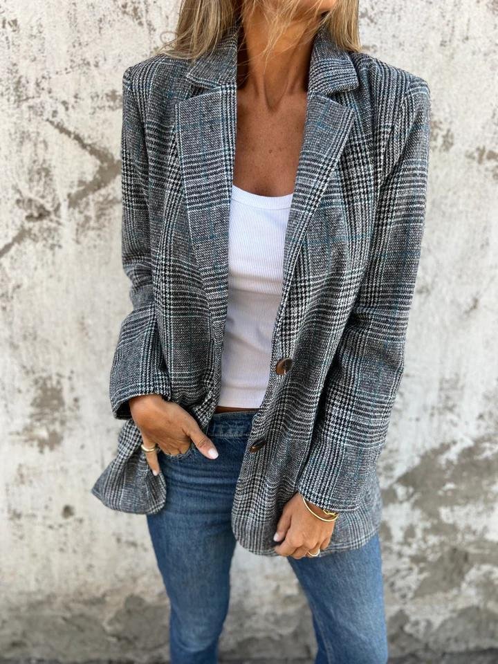 Andrea™ | Blazer Hiver à Carreaux